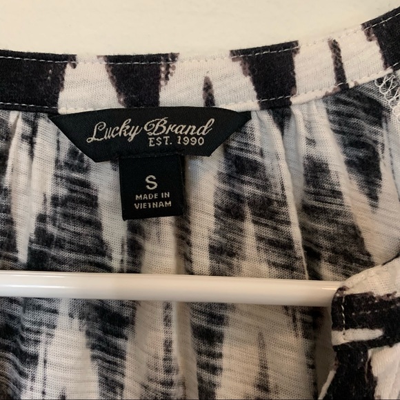 Lucky Brand 3/4 sleeve black & cream top * Small - Picture 2 of 12